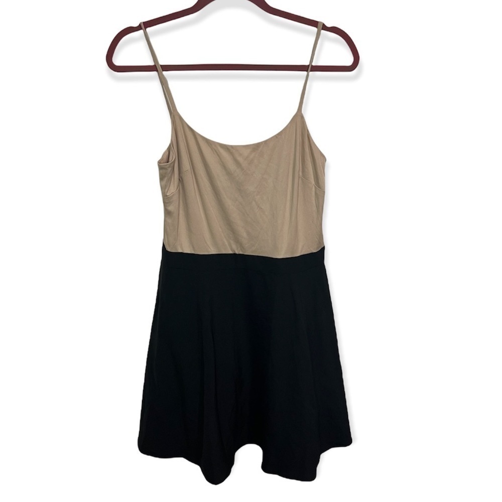 Aidan mattox tan & black mini dress, 9